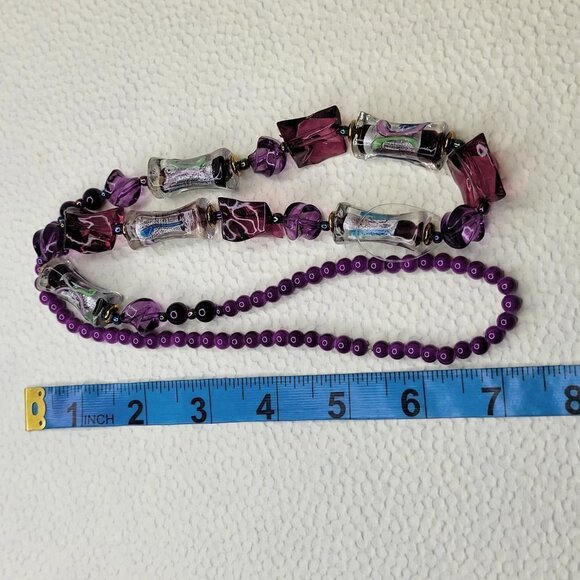 PURPLE Bead Necklace Casual Boho Summer Fashion Trendy Necklace - Picture 5 of 5